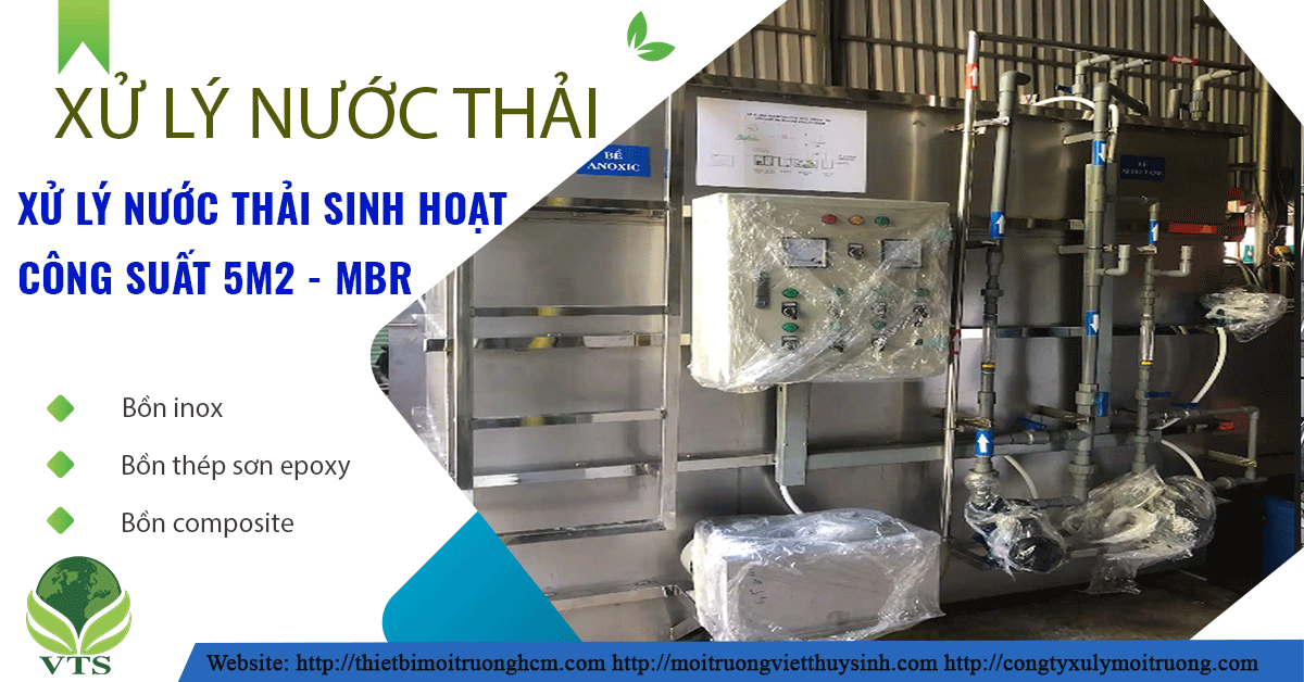 Gia công hệ thống xử lý nước thải sinh hoạt công suất 5m3